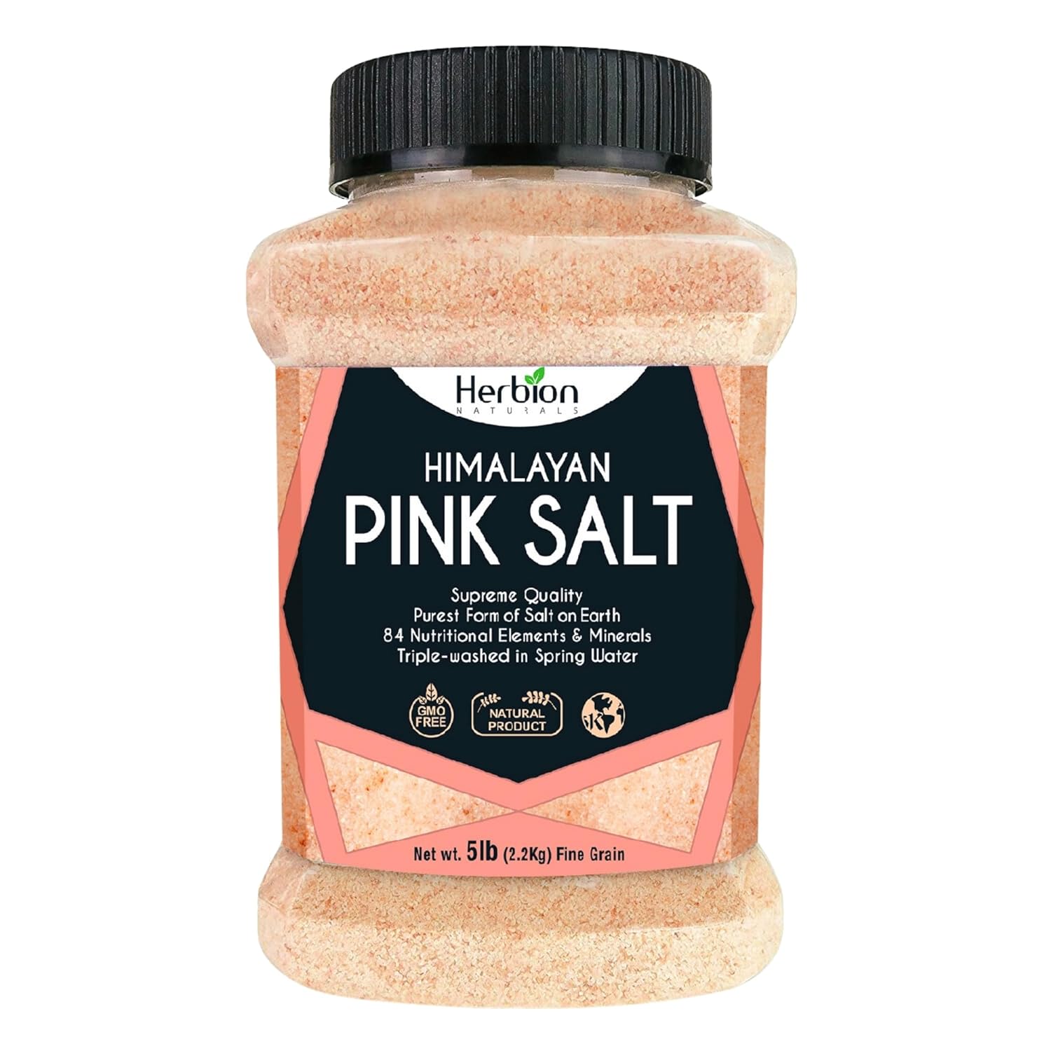 Herbion Naturals Himalayan Pink Salt Jar Fine Grain
