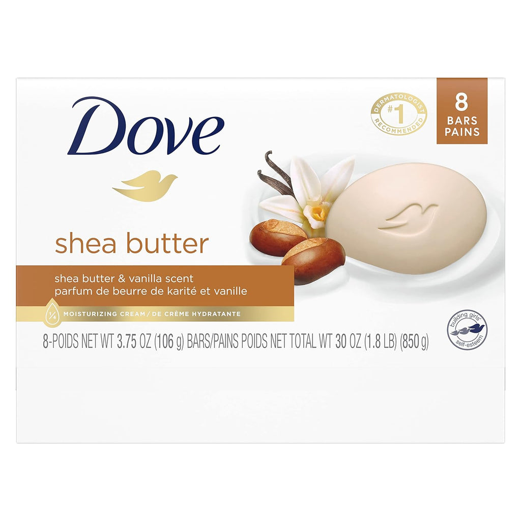 Dove Beauty Bar: Shea Butter Gentle Skin Cleanser,