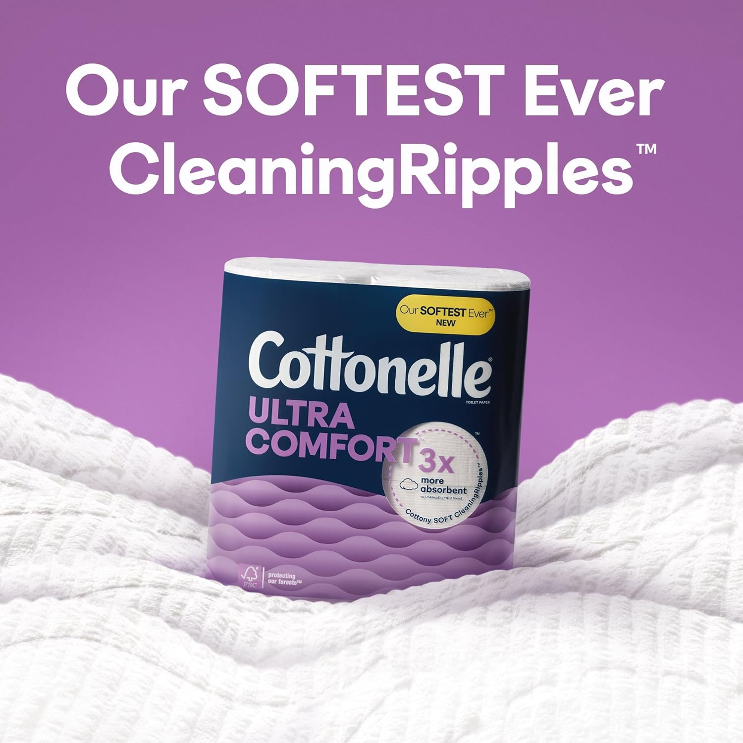 Cottonelle Ultra Comfort Toilet Paper with Cushiony CleaningRipples Texture