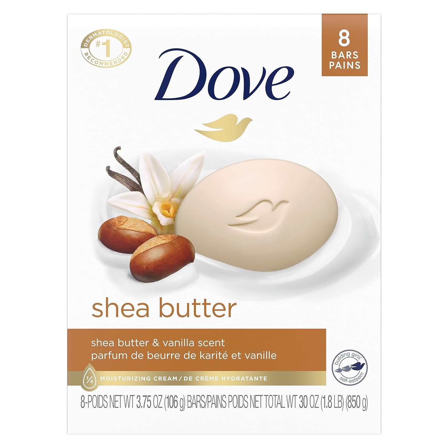 Dove Beauty Bar: Shea Butter Gentle Skin Cleanser,