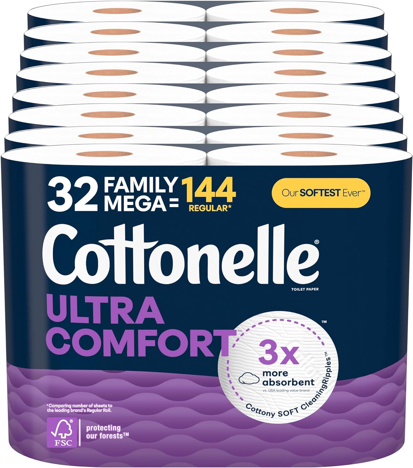 Cottonelle Ultra Comfort Toilet Paper with Cushiony CleaningRipples Texture