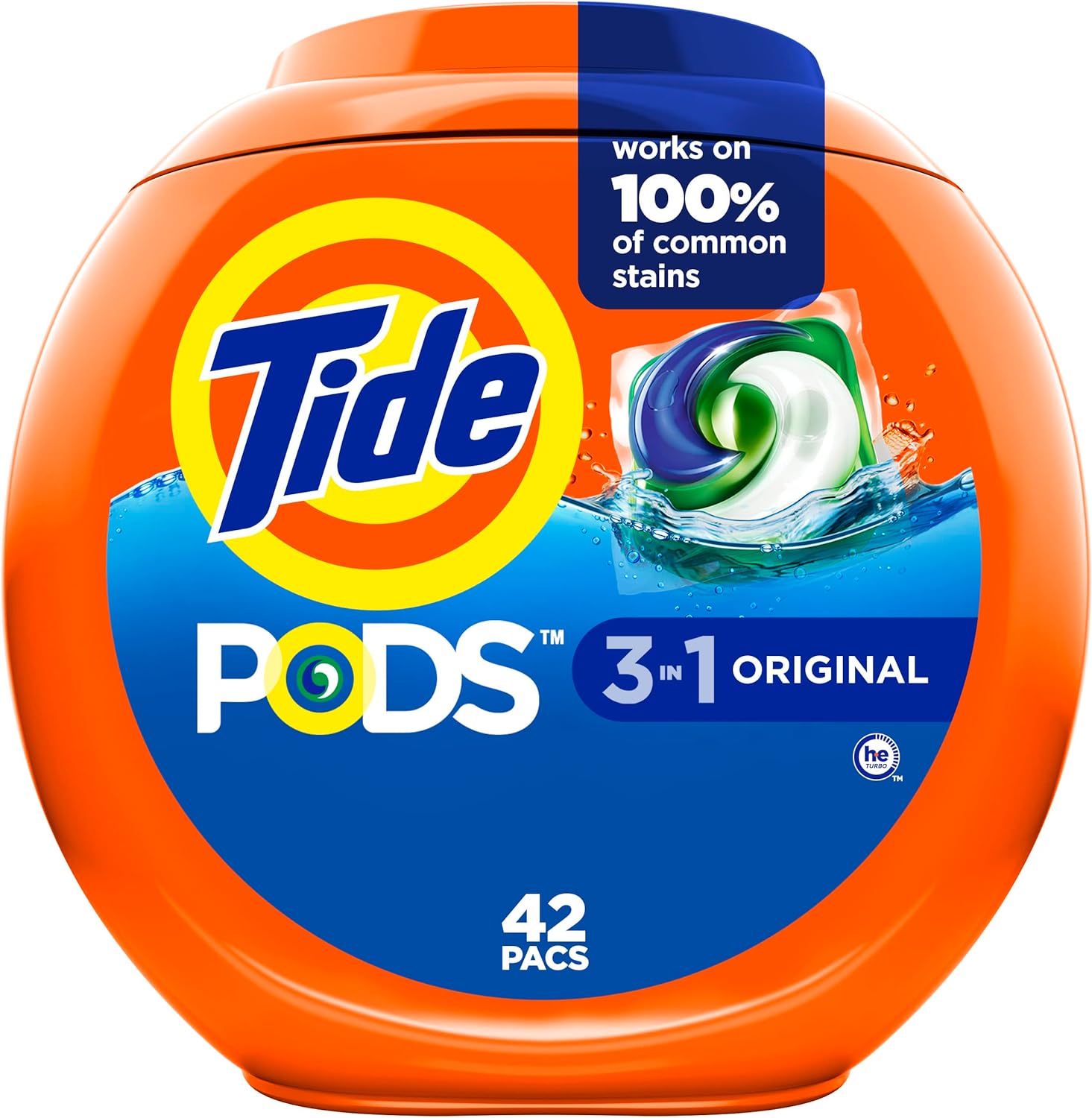 Tide PODS Liquid Laundry Detergent Pacs, 42 Count